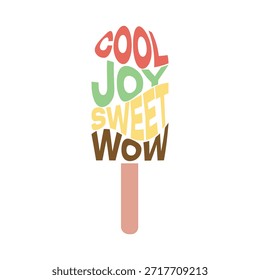 Ice Cream Word Cloud. Composition of Words Related to Fun and Sweet Dessert Words. Perfect for Ice Cream Shops and Summer Decor. Isolated White Background.