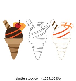 ice cream worksheet vector design