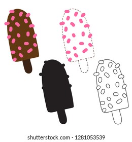 ice cream worksheet vector design