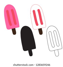 ice cream worksheet vector design