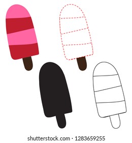 ice cream worksheet vector design