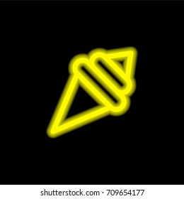 Ice cream yellow glowing neon ui ux icon. Glowing sign logo vector