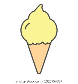 Ice cream yellow icon isolated on the white background 