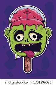 ice cream zombie vector illustration