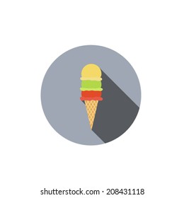 Ice Cream,Flat style with long shadows 