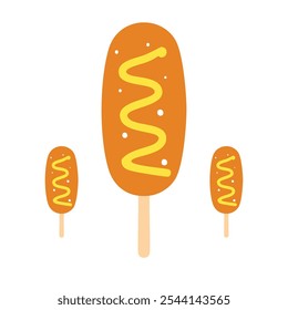 Um sorvete com ilustração de vetor de molho de chocolate, ícone de sorvete vetor 