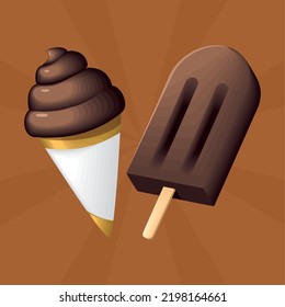 helados de chocolate, parodia vectorial