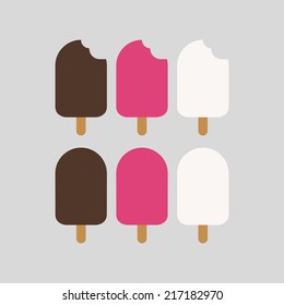 Ice creams collection. Vector illustration