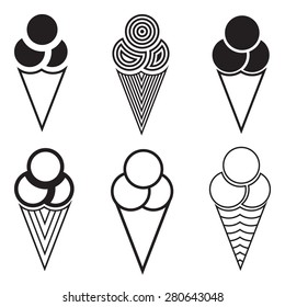 Ice creams collection vector illustration