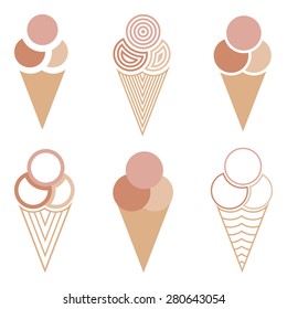 Ice creams collection vector illustration