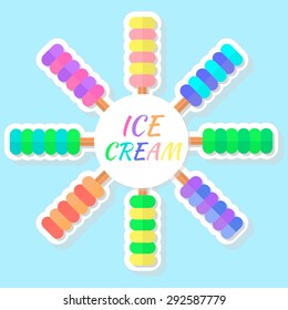 Ice creams collection vector illustration