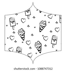 ice creams and hearts pattern