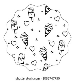 ice creams and hearts pattern