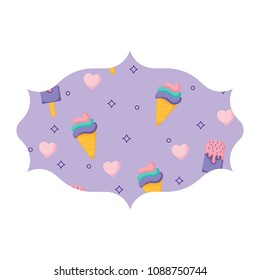 ice creams and hearts pattern