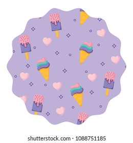 ice creams and hearts pattern