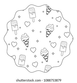 ice creams and hearts pattern