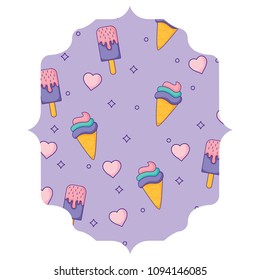 ice creams and hearts pattern