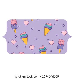 ice creams and hearts pattern