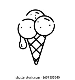Ice creams line icon, concept sign, outline vector illustration, linear symbol.
