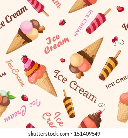 Ice creams seamless pattern eps10 vector illustration