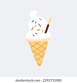 ice creams tasty  Sweet summer delicacy sundaes ice-cream cones and popsicle icon isolated Vector illustration for web, design, print on white background