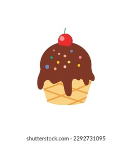 ice creams tasty  Sweet summer delicacy sundaes ice-cream cones and popsicle icon isolated Vector illustration for web, design, print on white background