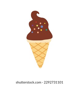 ice creams tasty  Sweet summer delicacy sundaes ice-cream cones and popsicle icon isolated Vector illustration for web, design, print on white background