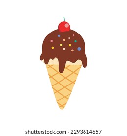 ice creams tasty  Sweet summer delicacy sundaes ice-cream cones and popsicle icon isolated Vector illustration for web, design, print on white background