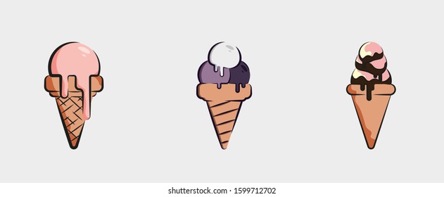 Ice Creams Vector Ilustration Pack