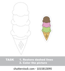 Ice Crean Corn Fast Food. Dot to dot educational game for kids.