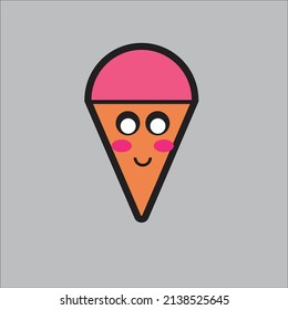 ice crem character vector cute illustration