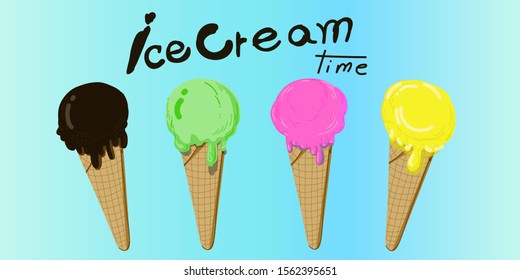  ice crem, cute and sweet.