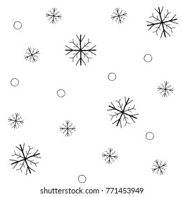 Ice Crystal Circle Vector Illustration Hand Drawn Pattern Background Texture Cartoon Art 