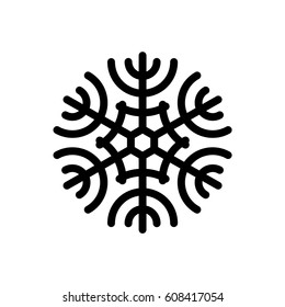 Ice crystal if form of a abstract vector logo design or template of a cold business icon for a company identity symbol