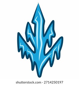 Ice crystal icon in flat cartoon style for winter graphics. Perfect for frost visuals, cold weather designs, icons, and climate themes.
