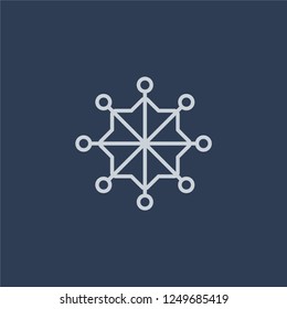 Ice crystal icon. Ice crystal linear design concept from Christmas collection. Simple element vector illustration on dark blue background.
