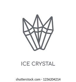Ice crystal linear icon. Modern outline Ice crystal logo concept on white background from Christmas collection. Suitable for use on web apps, mobile apps and print media.
