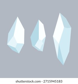 Piezas de cristal de hielo con fondo simple