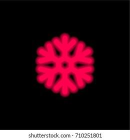 Ice crystal red glowing neon ui ux icon. Glowing sign logo vector