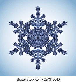 Ice crystal snowflake macro