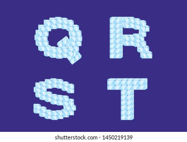 ice cube alphabet font . typography vector