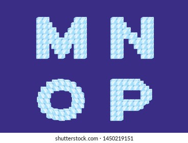 ice cube alphabet font . typography vector