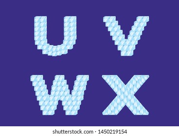 ice cube alphabet font . typography vector