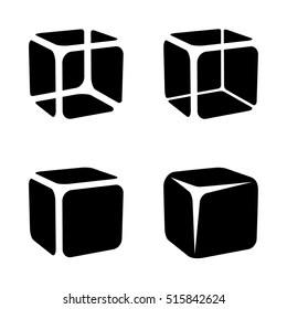 Ice Cube Black Symbols Vector