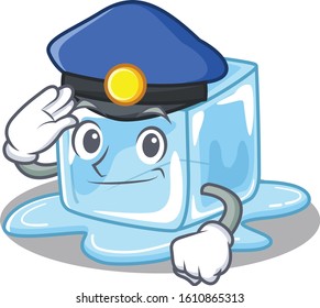 Ice Cube Cartoon Mascot Performed As A Police Officer