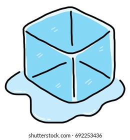 ice cube / cartoon vector and illustration, hand drawn style, isolated on white background.