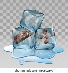 ice cube chocolate Vector illustration
