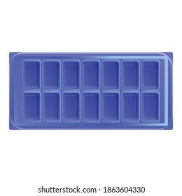 Ice cube container icon. Cartoon of ice cube container vector icon for web design isolated on white background