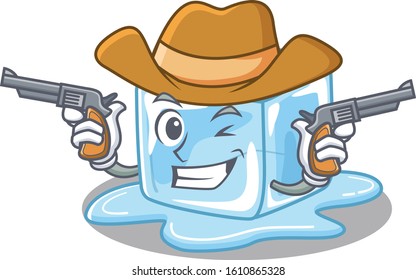 Ice cube dressed as a Cowboy having guns