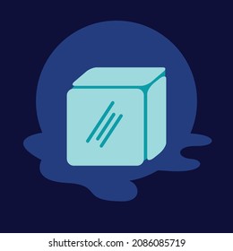 Icono plano de cubo de hielo para elemento de ilustración